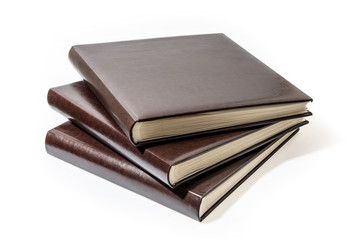 The books in brown leather cover