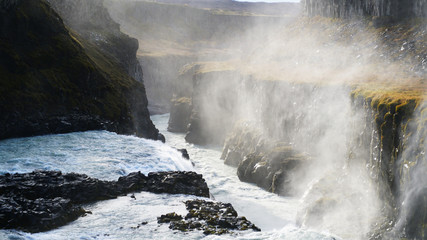 Mist over Gullfoss Falls - Southwestern Iceland
