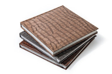 The books in brown leather cover