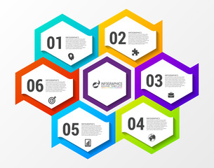 Infographic design template. Business concept with 6 steps