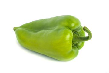 Fresh green pepper on a white background