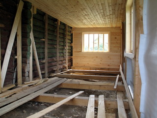 on a rural construction in the summer