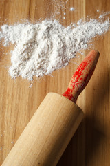 Roller pin and flour.