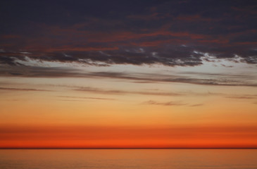 Sunset at Gdansk bay in Jastarnia. Hel Peninsula. Poland