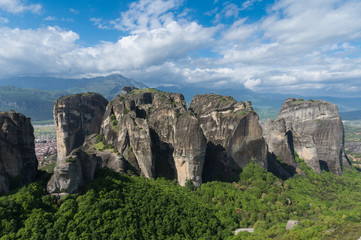 Meteora mountains in central Greece