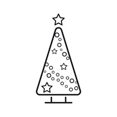 Christmas tree, line icon on a white background.