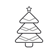 Christmas tree, line icon on a white background.