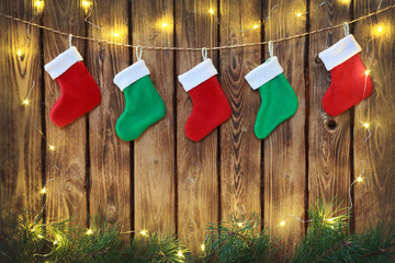 Christmas decorations with socks