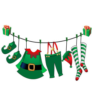 Santa s assistant is his clothes