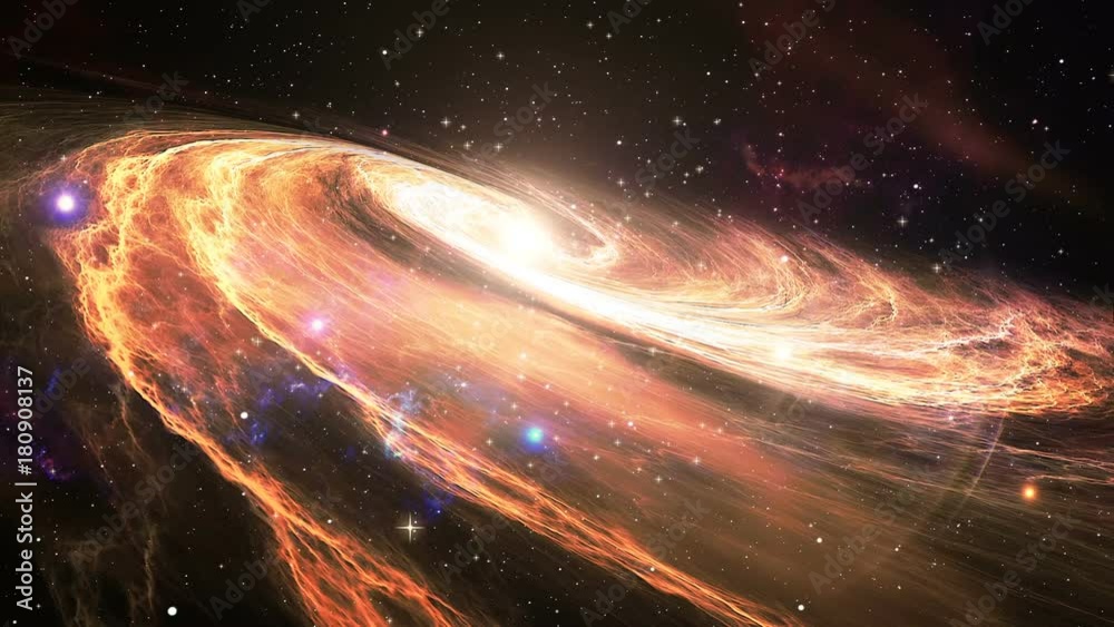Canvas Prints rotating spiral galaxy with stars in outer space