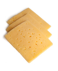 cheese slices isolated on white background