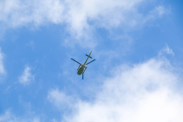 Helicopter flying 