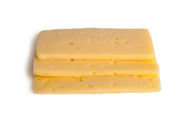 cheese slices isolated on white background