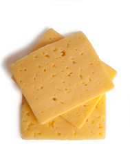 cheese slices isolated on white background