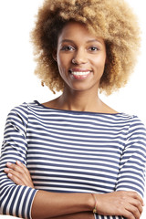 Lovely young afro-american woman smiling at you