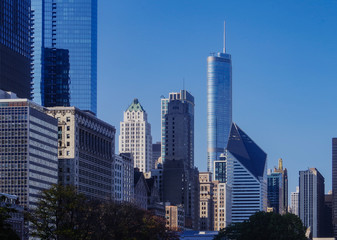 Fototapeta na wymiar Chicago skyline and big office buildings