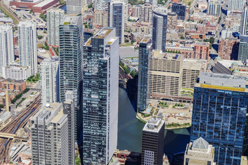 Fototapeta premium Chicago skyline and big office buildings