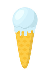 Ice cream, sundae, tasty dessert. Cartoon flat style. Vector illustration