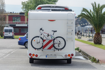 bicycle attached to a caravan