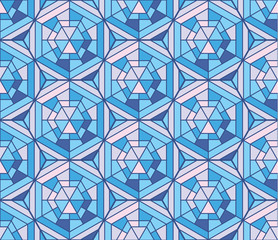 Abstract winter ice vector illustration. Blue mosaic geometry seamless pattern.