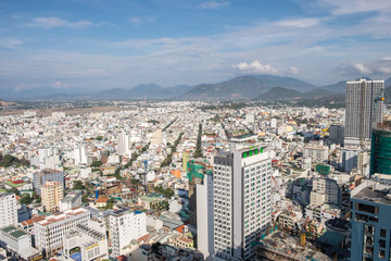 Fototapeta premium Aerial view of skyline Nha Trang city, Vietnam