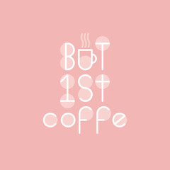 The logo of the shop selling and roasting coffee beans. Vector lettering, font composition.
