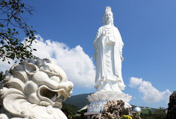The Lady Buddha Statue (the Bodhisattva of Mercy) at the Linh Ung Pagoda in Danang (Da Nang) Vietnam.