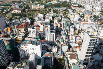 Fototapeta na wymiar Aerial view of skyline Nha Trang city, Vietnam