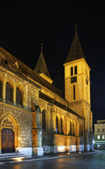 Fototapeta na wymiar Heart of Jesus Cathedral in Sarajevo. Bosnia and Herzegovina