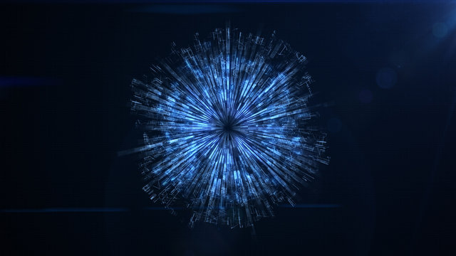 Abstract circle digital technology background 3d illustration