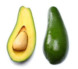 healthy food. fresh avocado isolated on white background