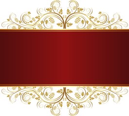 vintage banner with golden ornaments