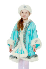 Little girl in the Snow Maiden costume