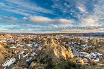 Sunrise in Guadix, Granada, Andalusia, Spain.