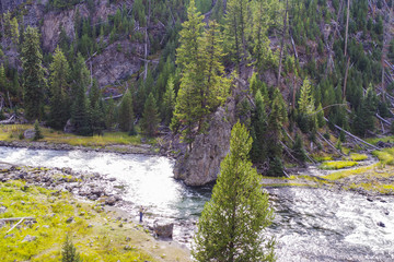 Yellowstone-Nationalpark und die geothermalen Quellen in den Vereinigten Staaten