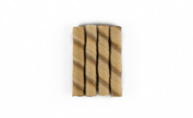 Wafer Sticks Isolated On White Background