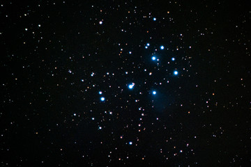 The Pleiades as seen from Mannheim in Germany. - obrazy, fototapety, plakaty