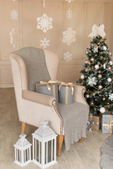 Christmas decoration and a fir-tree. It can be used as a background