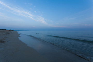 Puglia Salento Gallipoli Otranto : paradise beach landscape with cloudy sky