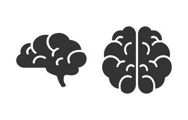 Brain silhouette vector icons