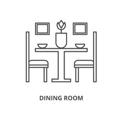 Dining room vector icon, line style