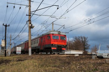 Passenger train rides along the route