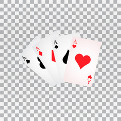 Casino online poker traditional cards set for safe gambling getting cash money. Illustration of casino online in flat style.