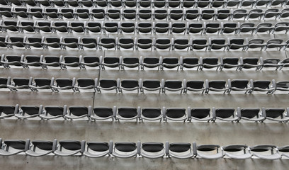 background of gray chairs without the spectators