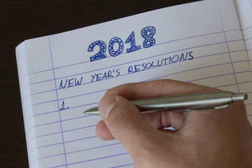 Hand Writing 2018 New Year's Resolution/Goals List - Motivational, Decision, Choice