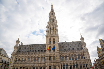 Fototapeta na wymiar The Town Hall of Brussels in the Grand Place