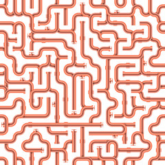 Copper pipe system realistic seamless pattern. EPS 10