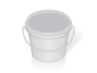 Plastic bucket. Easy to change colors. Mock Up Vector Template