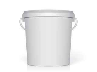 Plastic bucket.  Mock Up Vector Template