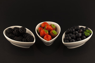 Blueberries and strawberries